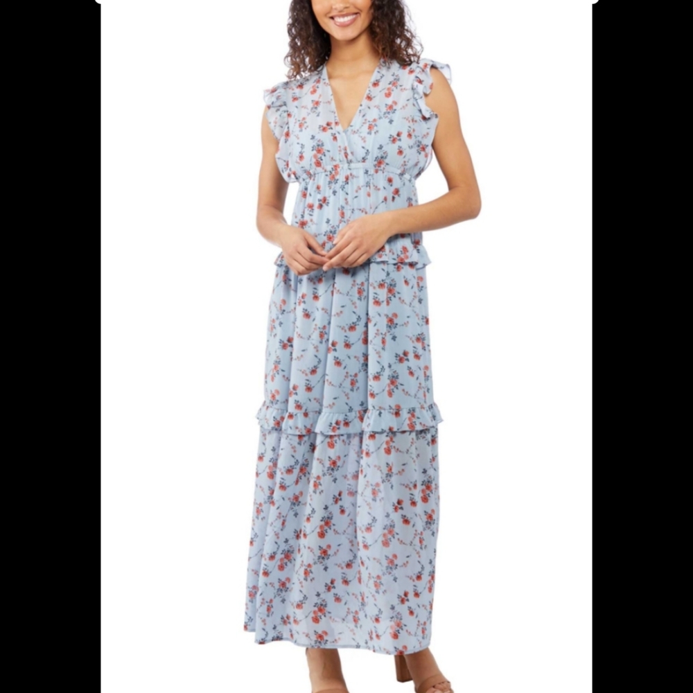 Emma & Michele Light Blue Floral Dress